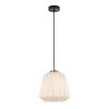 Lampa wisząca szklana żłobiony klosz dekoracyjna biała w nowoczesnym stylu Antita PND-3645-1-BRO-W Italux